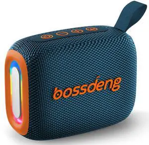 Waterproof Portable Bluetooth Speaker with Lights & Lanyard, Blue Waterproof Portable Bluetooth Speaker with Lights & Lanyard, Blue