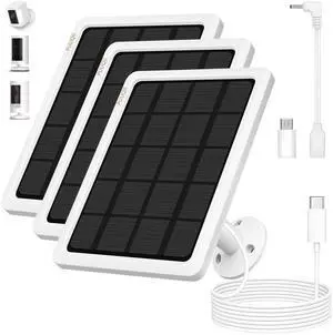 3-Pack 4W Solar Panels for Ring Cameras with 10FT Cable, 360° Mount 3-Pack 4W Solar Panels for Ring Cameras with 10FT Cable, 360° Mount