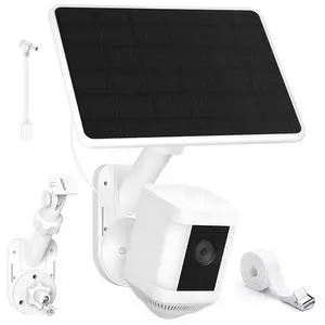 Ring Solar Panel with 2-in-1 Camera Mount for Ring Spotlight Cam Plus/Pro(Battery)/Ring Stick Up Cam/Outdoor Cam Plus(Battery), 360° Adjustable 6W Solar Charger Wall/Pole Mount for Outdoor Cameras Ring Solar Panel with 2-in-1 Camera Mount for Ring Spotlight Cam Plus/Pro(Battery)/Ring Stick Up Cam/Outdoor Cam Plus(Battery), 360° Adjustable 6W Solar Charger Wall/Pole Mount for Outdoor Cameras