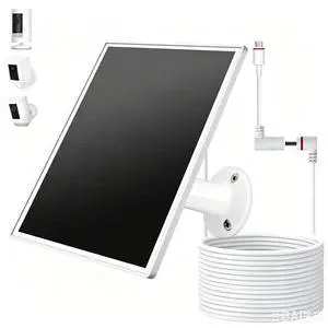 Solar Panel for Ring Camera, 6W Solar Charger with USB-C & Barrel Plug for Ring Stick Up Cam Plus/Pro & Spotlight Cam Battery Series, Waterproof, 9.8ft Cable, White Solar Panel for Ring Camera, 6W Solar Charger with USB-C & Barrel Plug for Ring Stick Up Cam Plus/Pro & Spotlight Cam Battery Series, Waterproof, 9.8ft Cable, White