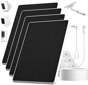 6W Solar Panel for Ring Spotlight Cam Battery & Stick Up Cam Battery, High-Efficiency Solar Charger with 360° Adjustable Retractable Bracket & 10ft Cable (4 Pack) 6W Solar Panel for Ring Spotlight Cam Battery & Stick Up Cam Battery, High-Efficiency Solar Charger with 360° Adjustable Retractable Bracket & 10ft Cable (4 Pack)