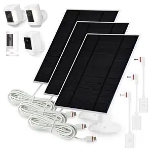 4W Solar Panel Charger Compatible with Ring Stick Up Outdoor Cam/Pro,Ring Spotlight Cam Plus/Pro,with USB-C to Barrel Plug Adapter (3PACK) 4W Solar Panel Charger Compatible with Ring Stick Up Outdoor Cam/Pro,Ring Spotlight Cam Plus/Pro,with USB-C to Barrel Plug Adapter (3PACK)