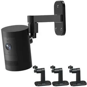 3Pack Camera Wall Mount,Compatible with R-ing Stick Up Cam Battery/Outdoor Cam Plus/Plug-in/Pro/Indoor Cam(1st Gen),360 Degree Adjustable No Drilling Mount for Outdoor Indoor Cameras,Black 3Pack Camera Wall Mount,Compatible with R-ing Stick Up Cam Battery/Outdoor Cam Plus/Plug-in/Pro/Indoor Cam(1st Gen),360 Degree Adjustable No Drilling Mount for Outdoor Indoor Cameras,Black