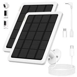 2-Pack 4W Solar Panels for Ring Cameras with 10FT Cable, 360° Mount 2-Pack 4W Solar Panels for Ring Cameras with 10FT Cable, 360° Mount