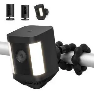 Flexible Camera Tripod Mount for Ring Spotlight Cam Plus/Pro (Battery), Ring Stick Up Cam (Battery), Twist & Secure, No Drill Adjustable Security Camera Mounting Bracket, Black Flexible Camera Tripod Mount for Ring Spotlight Cam Plus/Pro (Battery), Ring Stick Up Cam (Battery), Twist & Secure, No Drill Adjustable Security Camera Mounting Bracket, Black