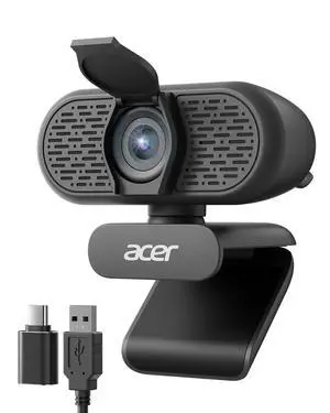 1080p Webcam USB Plug and Play Webcam for PC with Noise Cancellation Microphones Computer Camera for Desktop Streaming Gaming Online Meeting Wide Angle Privacy Cover A-to-C Adapter Easy Setup 1080p Webcam USB Plug and Play Webcam for PC with Noise Cancellation Microphones Computer Camera for Desktop Streaming Gaming Online Meeting Wide Angle Privacy Cover A-to-C Adapter Easy Setup