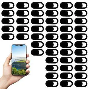 50 Pcs Webcam Cover Slide, 0.023 Inch Ultra-Thin Universal Camera Privacy Cover Black Phone Camera Covers Slide for Phone, Laptop, Computer 50 Pcs Webcam Cover Slide, 0.023 Inch Ultra-Thin Universal Camera Privacy Cover Black Phone Camera Covers Slide for Phone, Laptop, Computer