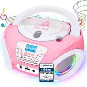 Candy Kids Portable CD Player New Version Boombox with FM Radio & Speakers Includes Batteries Cute Pink Design for Kids & Toddlers - Rose Candy Kids Portable CD Player New Version Boombox with FM Radio & Speakers Includes Batteries Cute Pink Design for Kids & Toddlers - Rose