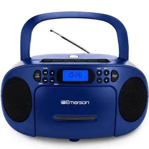 EPB-3003 Portable CD Cassette Boombox with AM FM Radio - Blue EPB-3003 Portable CD Cassette Boombox with AM FM Radio - Blue