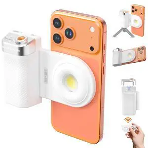 Phone Flash Fill Light, Magnetic Attachment for Mobile Phones, Built-in Handle with Focus Knob, Portable LED Light Phone Photography, Vlog & Live Streaming Phone Flash Fill Light, Magnetic Attachment for Mobile Phones, Built-in Handle with Focus Knob, Portable LED Light Phone Photography, Vlog & Live Streaming