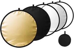 24/32/43/52in Reflector Photography,5 in 1 Light Diffuser with Panel &Bag Light Reflectors for Photography, Ideal for Content Creator Essentials&Photographer in Silver,Gold,White and Black 24/32/43/52in Reflector Photography,5 in 1 Light Diffuser with Panel &Bag Light Reflectors for Photography, Ideal for Content Creator Essentials&Photographer in Silver,Gold,White and Black