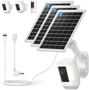 Solar Panel and 2-in-1 Wall Mount for Ring Cam, 7W Solar Charger Compatible with Rings Spotlight &Stick Up Outdoor Cam Battery, 360° Adjustable Outdoor Security Camera Mount, Weatherproof, 3-Pack Solar Panel and 2-in-1 Wall Mount for Ring Cam, 7W Solar Charger Compatible with Rings Spotlight &Stick Up Outdoor Cam Battery, 360° Adjustable Outdoor Security Camera Mount, Weatherproof, 3-Pack