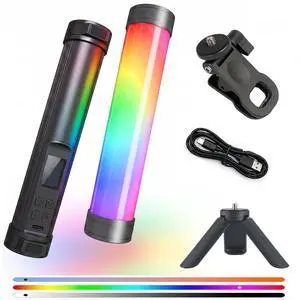 Portable 360° Rotatable Magnetic RGB LED Light Wand, APP Control 0-360° Full Color Adjustable Rechargeable Fill Light, 21 Effects, Bring Clip & Tripod for Phone Camera Live Stream Makeup Shooting Portable 360° Rotatable Magnetic RGB LED Light Wand, APP Control 0-360° Full Color Adjustable Rechargeable Fill Light, 21 Effects, Bring Clip & Tripod for Phone Camera Live Stream Makeup Shooting