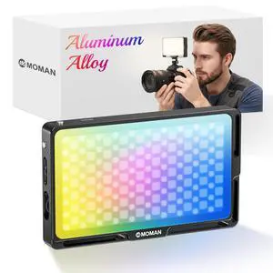 Portable LED Video Light, Aluminum Alloy Body On-Camera Light, Diffuser & Built-in Battery, 2500K-8500K RGB Dimmable, CRI 96+ Photography Fill Light with 1/4" Screw for DSLR, Vlog, YouTube Portable LED Video Light, Aluminum Alloy Body On-Camera Light, Diffuser & Built-in Battery, 2500K-8500K RGB Dimmable, CRI 96+ Photography Fill Light with 1/4" Screw for DSLR, Vlog, YouTube