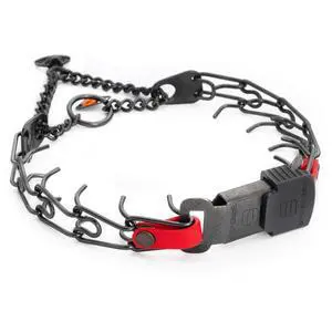 Black Stainless Steel Dog Collar with Quick Release ClicLock Buckle and Biothane Insert Training Collar Made in Germany (Cherry Red, 16in x 2.25mm(Neck Size up to 13-14in)) Black Stainless Steel Dog Collar with Quick Release ClicLock Buckle and Biothane Insert Training Collar Made in Germany (Cherry Red, 16in x 2.25mm(Neck Size up to 13-14in))