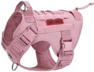Tactical Dog Harness Vest,No-Pull Service Dog Vest with Hook & Loop Panels,Adjustable Dog Vest Harness for Walking Hiking Training(Pink,L) Tactical Dog Harness Vest,No-Pull Service Dog Vest with Hook & Loop Panels,Adjustable Dog Vest Harness for Walking Hiking Training(Pink,L)