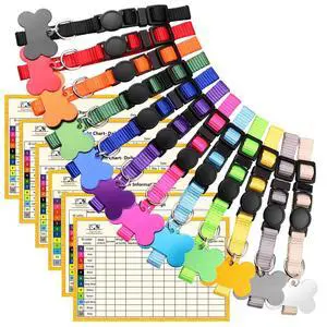 Upgraded Puppy Collars for Litter Puppy ID Collars Whelping Supplies Soft Nylon Breakaway Coloured Collars with 12 ID Tags and 6 Record Keeping Charts(S) Upgraded Puppy Collars for Litter Puppy ID Collars Whelping Supplies Soft Nylon Breakaway Coloured Collars with 12 ID Tags and 6 Record Keeping Charts(S)