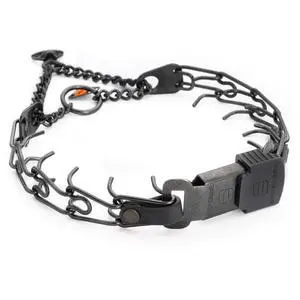 lack Stainless Steel Dog Collar with Quick Release ClicLock Buckle and Biothane Insert Training Collar Made in Germany (Black, 16in x 2.25mm(Neck Size up to 13-14in)) lack Stainless Steel Dog Collar with Quick Release ClicLock Buckle and Biothane Insert Training Collar Made in Germany (Black, 16in x 2.25mm(Neck Size up to 13-14in))
