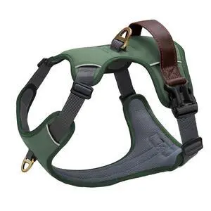 No Pull Dog Harness for Medium Dogs, Classic PU Leather, Green, M No Pull Dog Harness for Medium Dogs, Classic PU Leather, Green, M