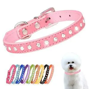 Rhinestone Dog Collars for Small Dogs Female Bling Diamond Cat Collar XS Rhinestone Dog Collars for Small Dogs Female Bling Diamond Cat Collar XS
