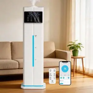 9L/2.4Gal Smart Cool Mist Humidifier, Top Fill Quiet Humidifier Large Room, Covers 550ft², App & Remote Control, 60H Runtime, 7 Colors Light, 4 Mist Modes Humidifiers for Bedroom, Office, White 9L/2.4Gal Smart Cool Mist Humidifier, Top Fill Quiet Humidifier Large Room, Covers 550ft², App & Remote Control, 60H Runtime, 7 Colors Light, 4 Mist Modes Humidifiers for Bedroom, Office, White