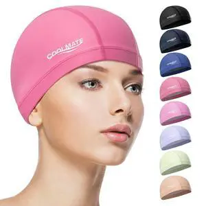 COOMATE Fabric Swim Cap for Women, Lap Swimming, Lightweight, Dark Pink, M COOMATE Fabric Swim Cap for Women, Lap Swimming, Lightweight, Dark Pink, M
