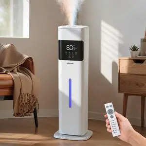 Warm & Cool Mist Humidifiers for Bedroom, Top-Fill Humidifier Large Room with Essential Oil Diffuser, Large Room Humidifiers for Home Baby Nursery Office Plants, White Warm & Cool Mist Humidifiers for Bedroom, Top-Fill Humidifier Large Room with Essential Oil Diffuser, Large Room Humidifiers for Home Baby Nursery Office Plants, White