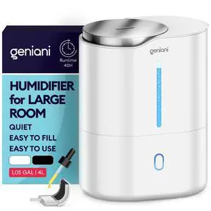 Ultrasonic Cool Mist Humidifier for Bedroom, Large Rooms, Home, 4L - Easy Fill & Clean Humidifier for Plants w/Auto Shut-off, 40H Runtime - Quiet, Top Fill Air Humidifier Ultrasonic Cool Mist Humidifier for Bedroom, Large Rooms, Home, 4L - Easy Fill & Clean Humidifier for Plants w/Auto Shut-off, 40H Runtime - Quiet, Top Fill Air Humidifier
