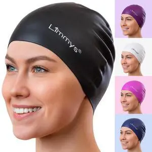 Silicone Swim Cap for Adults Non-Slip, No-Headache Fit, Stretch Silicone Swim Cap for Adults Non-Slip, No-Headache Fit, Stretch