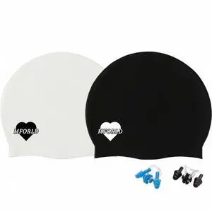 2-Pack Thick Silicone Swim Caps for Long Hair Adults High Elasticity 2-Pack Thick Silicone Swim Caps for Long Hair Adults High Elasticity