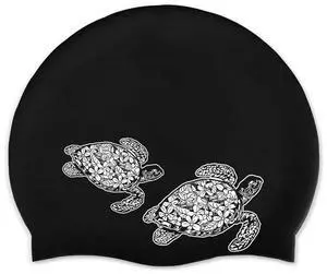 Adult Swim Cap, Durable Silicone Swimming Cap for Men Women, Waterproof Comfortable Swim Hat Bathing Cap for Short Medium Long Hairs - Black (Ocean Sea Turtles) Adult Swim Cap, Durable Silicone Swimming Cap for Men Women, Waterproof Comfortable Swim Hat Bathing Cap for Short Medium Long Hairs - Black (Ocean Sea Turtles)