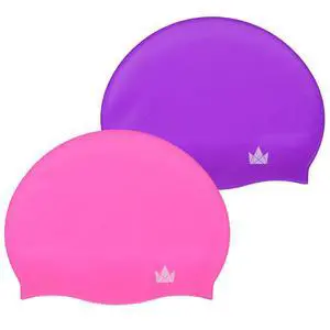 Swim Caps for Women & Men, Extra Ear Space, 2 Pack Swim Caps for Women & Men, Extra Ear Space, 2 Pack