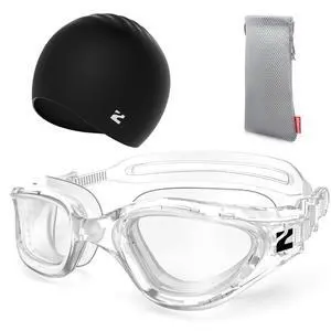 Swim Goggles Adult, G1 Air Unisex No Leak Anti-Fog with Swim Cap Swim Goggles Adult, G1 Air Unisex No Leak Anti-Fog with Swim Cap