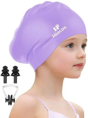 Kids Swim Cap for Girls Boys, 2 Size Silicone Swimming Cap for Long Hair Short Hair, Waterproof Swim Hats Bathing Caps for Age 3-15 Toddlers Children Teens to Keep Hair Dry-Purple Kids Swim Cap for Girls Boys, 2 Size Silicone Swimming Cap for Long Hair Short Hair, Waterproof Swim Hats Bathing Caps for Age 3-15 Toddlers Children Teens to Keep Hair Dry-Purple