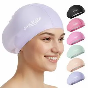 Large Fabric Swim Cap for Long Hair Women, Light Purple, M, 1 Pack Large Fabric Swim Cap for Long Hair Women, Light Purple, M, 1 Pack