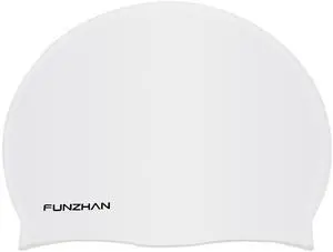 High Elasticity Swim Cap Waterproof Non-Slip Swimming Hat for All Haircut Long Short Curly Hair Comfortable Durable Silicone (White) High Elasticity Swim Cap Waterproof Non-Slip Swimming Hat for All Haircut Long Short Curly Hair Comfortable Durable Silicone (White)