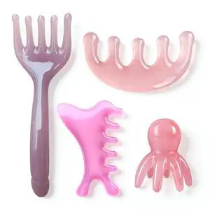 4 Pcs All-in-One Head Massager Set: Scalp Comb, Gua Sha, Octopus & Five Claw Tool for Stress Relief, Relaxation, Acupressure - Gift for Christmas, Birthday, Mother's Day, Father's Day (Pink) 4 Pcs All-in-One Head Massager Set: Scalp Comb, Gua Sha, Octopus & Five Claw Tool for Stress Relief, Relaxation, Acupressure - Gift for Christmas, Birthday, Mother's Day, Father's Day (Pink)