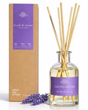 Natural Reed Diffuser Set, Calming Lavender 3.52 oz (100ml) Scented Diffuser with Sticks Home Fragrance Reed Diffuser for Bathroom Shelf Decor, Ideal Gift for Woman Natural Reed Diffuser Set, Calming Lavender 3.52 oz (100ml) Scented Diffuser with Sticks Home Fragrance Reed Diffuser for Bathroom Shelf Decor, Ideal Gift for Woman