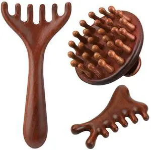 3 Pcs Wooden Head Scalp Massager Comb, Head Massage Tool for Relaxation Hair Gua Sha Comb 3 Pcs Wooden Head Scalp Massager Comb, Head Massage Tool for Relaxation Hair Gua Sha Comb