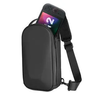 Shockproof Sling Crossbody Bag for Nintendo Switch 2, Black Shockproof Sling Crossbody Bag for Nintendo Switch 2, Black