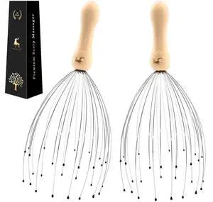 28 Fingers Head Scratcher Head Massager Scalp Massager Wood Handle 28 Fingers Head Scratcher Head Massager Scalp Massager Wood Handle