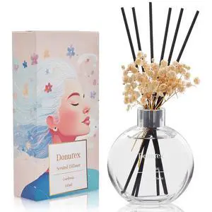 Flower Reed Diffuser Set 5.07oz Gardenia Scent Diffuser with Sticks Home Fragrance Reed Diffuser for Bathroom Shelf Decor Flower Reed Diffuser Set 5.07oz Gardenia Scent Diffuser with Sticks Home Fragrance Reed Diffuser for Bathroom Shelf Decor