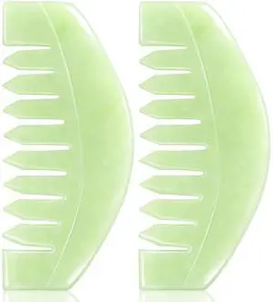2 PCS Natural Jade Massage Comb, Guasha Scraping Scalp Comb, Multi-Functional Handheld Head Massage Tools, Meridians Massager for Head Caring, Relaxation, Physical Therapy, Acupoint Treatment 2 PCS Natural Jade Massage Comb, Guasha Scraping Scalp Comb, Multi-Functional Handheld Head Massage Tools, Meridians Massager for Head Caring, Relaxation, Physical Therapy, Acupoint Treatment