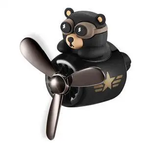 Airplane Bear Pilot Car Air Freshener Vent Clip, Rotating Propeller Airplane Bear Pilot Car Air Freshener Vent Clip, Rotating Propeller
