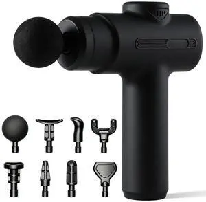 Massage Gun Deep Tissue, Handheld Neck Massager, Portable - 6 Adjustable Vibration Levels, Electric Back Massagers for Athletes, Home & Gym, Mothers Day Gifts (Black) Massage Gun Deep Tissue, Handheld Neck Massager, Portable - 6 Adjustable Vibration Levels, Electric Back Massagers for Athletes, Home & Gym, Mothers Day Gifts (Black)