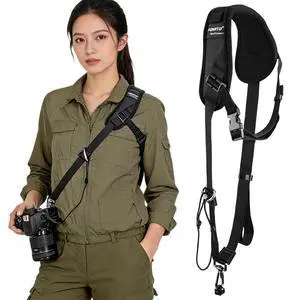 JD-F1 Single-Shoulder Camera Strap with Quick-Release Buckle and Safety Cord, Suitable for Nikon, Canon, Sony and Olympus DSLR Cameras, Black JD-F1 Single-Shoulder Camera Strap with Quick-Release Buckle and Safety Cord, Suitable for Nikon, Canon, Sony and Olympus DSLR Cameras, Black