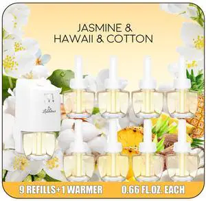 Plug In Air Freshener Starter Kit, 9 Summer Scented Refills + 1 Diffuser Plug In Air Freshener Starter Kit, 9 Summer Scented Refills + 1 Diffuser