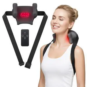 Cordless Neck and Shoulder Massager, 6D Shiatsu Kneading with Remote Control, Rechargeable Electric Back Massager with Red Light, 4 Modes 3 Speeds Cordless Neck and Shoulder Massager, 6D Shiatsu Kneading with Remote Control, Rechargeable Electric Back Massager with Red Light, 4 Modes 3 Speeds