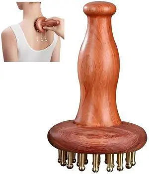 29-Teeth Copper Copper Head Massage Comb for Body and Scalp, Brass Body Massage Brush Rosewood Handle Body Massage for Abdomen Legs Back Portable Chinese SPA GuaSha Tool 29-Teeth Copper Copper Head Massage Comb for Body and Scalp, Brass Body Massage Brush Rosewood Handle Body Massage for Abdomen Legs Back Portable Chinese SPA GuaSha Tool