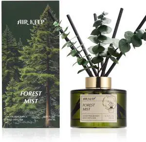 Reed Diffuser Set with 6.76 fl oz Forest Mist Scent Essential Oils and 3 Leaves & 8 Diffuser Sticks,Bathroom Shelf Decor & Air Freshener, House Bedroom Office Decor & Gifts Reed Diffuser Set with 6.76 fl oz Forest Mist Scent Essential Oils and 3 Leaves & 8 Diffuser Sticks,Bathroom Shelf Decor & Air Freshener, House Bedroom Office Decor & Gifts